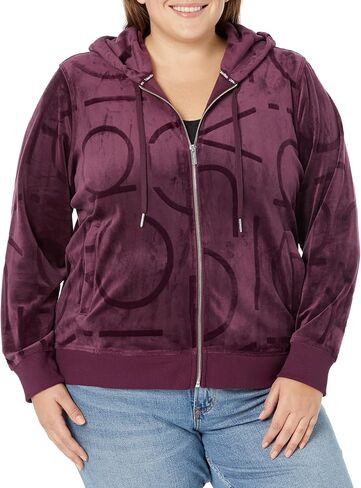 Calvin Klein Women's Plus Size Embossed Logo Knit Jacket in Saudi Arabia