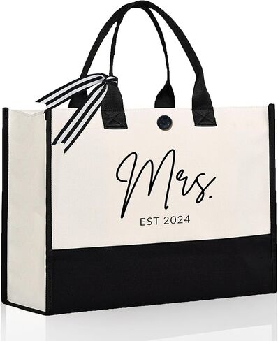 Afterprints Mrs Canvas Tote Bag for Bride 2024, Bride Gifts, Gifts for Bridal Shower, Wedding Gifts for Bride to Be, Future Mrs, Engagement, Bachelorette Party Gift in Kuwait