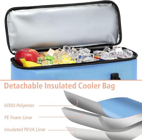حقيبة شاطئ مع مبرد 2 في 1 حقيبة شاطئ شبكية قابلة للفصل مع مبرد معزول، حقيبة شاطئ كبيرة متينة وصديقة للبيئة in Kuwait