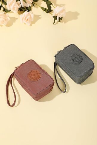 حقيبة محفظة للعملات المعدنية للنساء، محفظة تغيير العملات المعدنية المحمولة، حامل تغيير صغير مع سحاب (رمادي فاتح) in Kuwait