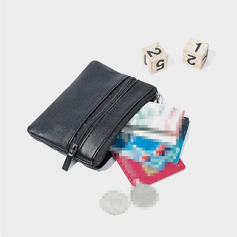 GSHLLO 2 Pcs Black PU Leather Coin Pouches Small Key Holder Purse Mini Change Pouch Zip Wallet Card Holder in Saudi Arabia