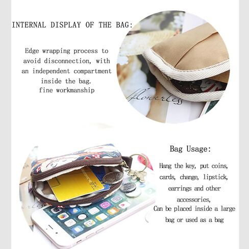 Coin Purse Pouch for Women Change Purse Portable Coin Wallet Mini Change Holder With Zipper (Light Grey) in Kuwait