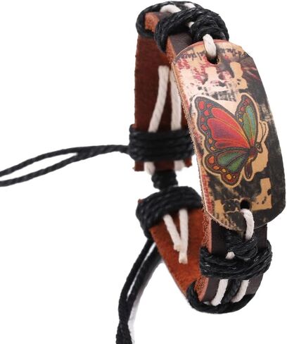Dmaiy Leather Butterfly Bracelets Vintage Woven Bracelet Handmade Wrap Bracelets Jewelry for Women and Men in Saudi Arabia
