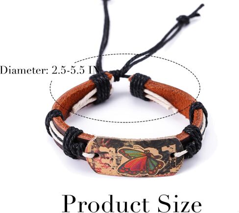 Dmaiy Leather Butterfly Bracelets Vintage Woven Bracelet Handmade Wrap Bracelets Jewelry for Women and Men in Saudi Arabia