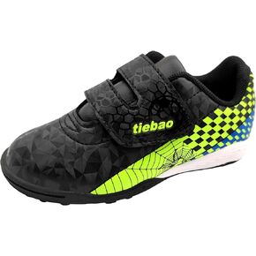 حذاء TiebaoGanar للجنسين لكرة القدم للأطفال، أحذية رياضية للاستخدام في الهواء الطلق، أحذية كرة قدم للأولاد والبنات بخطاف وحلقة (طفل صغير/طفل صغير/طفل كبير)