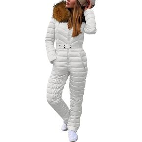 Cicy Bell Women's Onesies Ski Suits Winter Outdoor Sports Jumpsuit Fur Collar Coat Waterproof Windproof Hooded Snowsuit in Saudi Arabia