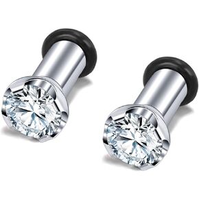 PunkTracker تشيكوسلوفاكيا الماس الأذن مقاييس واحدة مضيئة الجراحية الصلب سدادات الأذن قياس تمتد عدة المتوسع الذهب/أسود/فضي 6 جرام-16 مللي متر in Kuwait