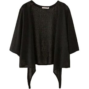 Dongfeng Women's 3/4 Sleeve Cropped Shrugs Lightweight Tie Front Sheer Chiffon Bolero Cardigan in Kuwait