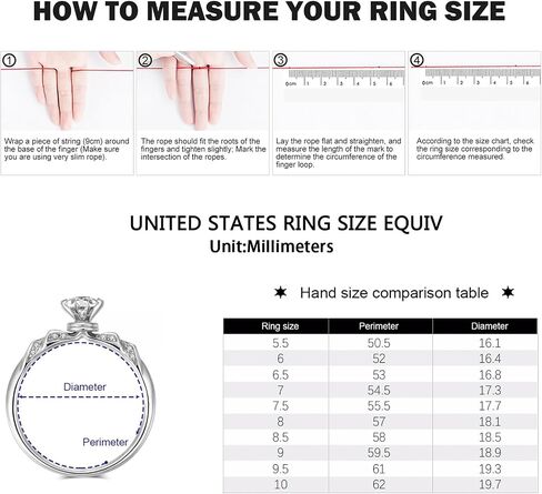 MDFUN 18K White Gold Plated Square Cubic Zirconia Three-in-One Halo Wedding Engagement Promise Eternity Ring for Women in Saudi Arabia