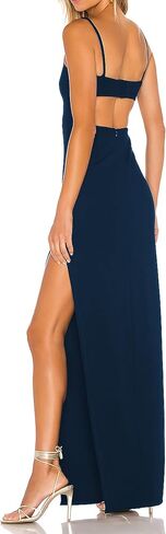 JLCNCUE Women's Sexy Backless Spaghetti Straps Square Neck Maxi Dress Thigh High Slit Bodycon Cocktail Party Dress 211 in Saudi Arabia