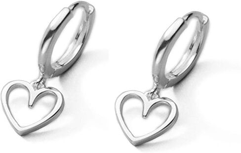 Hollow Dangle Heart Love Small Hoop Cuff Earrings for Women Teen Girls Dainty Sterling Silver Huggie Hinged Cute Cartilage Hypoallergenic Dangling Little Hoops Gifts for Her Bff Daughter Birthday 9mm in Kuwait
