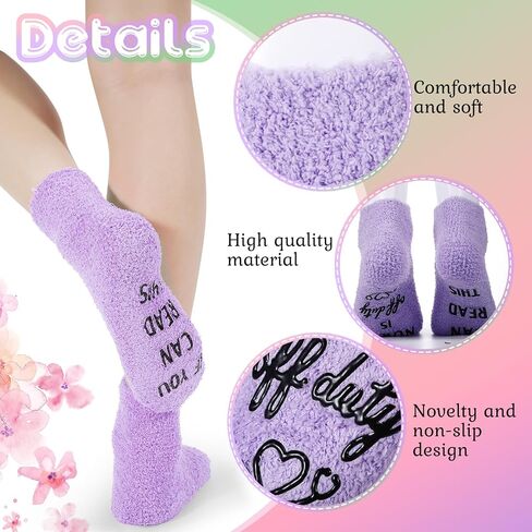 Ramede 10 Pairs Funny Nurse Theme Novelty Fuzzy Socks Christmas Novelty Socks Gifts for Women, If You Can Read This Nurse Is off Duty Winter Cotton Socks for Nurses White Angels Birthday, 10 Colors in Saudi Arabia