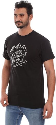 Men’s Cotton Rich Crew Neck Tshirt, Graphic Tee | Ultra Soft, Breathable, Tag Free (Made in Egypt) in Saudi Arabia