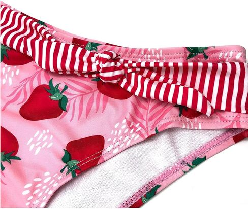 SHEKINI Girls' Bikini Sets U Neck Floral Printing Bow-Knot Two Piece Bathing Swimsuits for Girls 6-12 Years. in Saudi Arabia