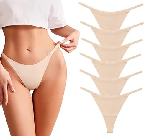 Jeserom 6 Pack G-String Thongs for Women Low Rise Seamless No Show Thong T Back Underwear in Saudi Arabia