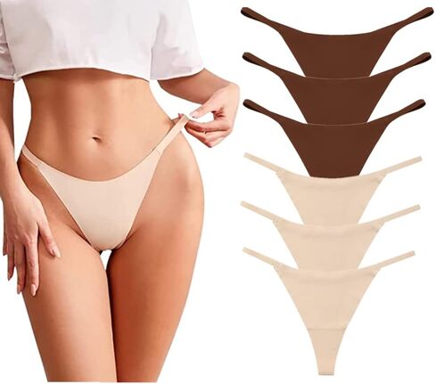 Jeserom 6 Pack G-String Thongs for Women Low Rise Seamless No Show Thong T Back Underwear in Saudi Arabia