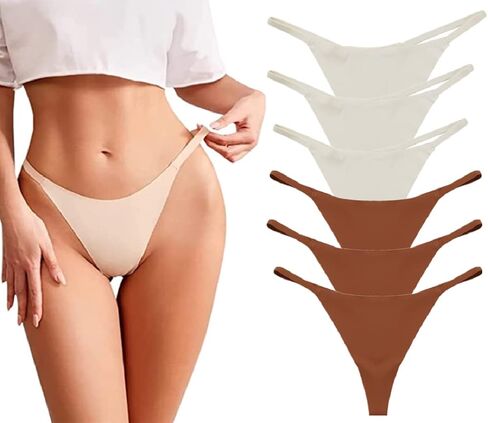Jeserom 6 Pack G-String Thongs for Women Low Rise Seamless No Show Thong T Back Underwear in Saudi Arabia