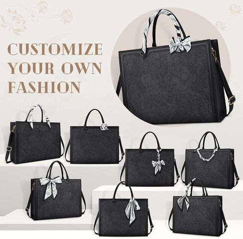 حقيبة كمبيوتر محمول للنساء 15.6 بوصة حقيبة كمبيوتر محمول مقاومة للماء حقيبة جلدية فريدة من نوعها حقيبة عمل ذات سعة كبيرة حقيبة مكتب خفيفة الوزن حقيبة يد كمبيوتر الأعمال، أسود in Kuwait