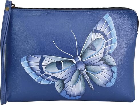 Anna by Anuschka Women's Hand Painted Genuine Leather Wristlet Clutch in Kuwait