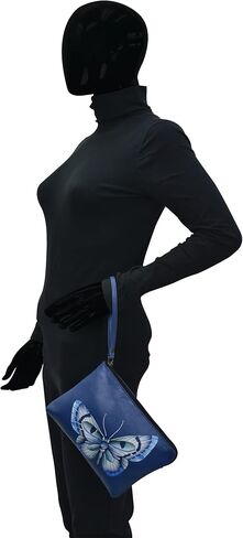 Anna by Anuschka Women's Hand Painted Genuine Leather Wristlet Clutch in Kuwait