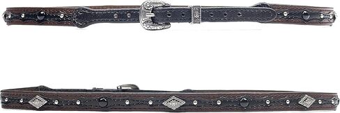 فرقة القبعة الغربية لقبعات رعاة البقر من سيلفر كانيون، جلد بني وأسود مع كونشو ماسي ومسامير in Kuwait