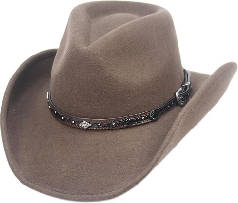 فرقة القبعة الغربية لقبعات رعاة البقر من سيلفر كانيون، جلد بني وأسود مع كونشو ماسي ومسامير in Kuwait