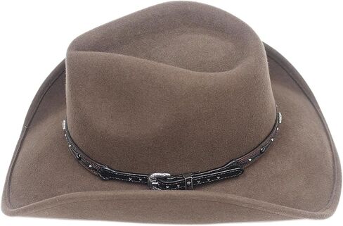 فرقة القبعة الغربية لقبعات رعاة البقر من سيلفر كانيون، جلد بني وأسود مع كونشو ماسي ومسامير in Kuwait