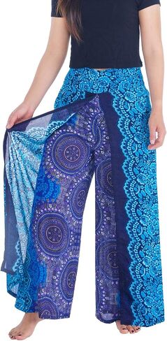 بنطلون نسائي واسع الساق من Lannaclothesdesign، مقاسات Palazzo S، M، L، XL in Kuwait