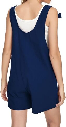 MINTLIMIT Women's Button Down Solid Pinafore Overall Shorts with Pockets in Saudi Arabia