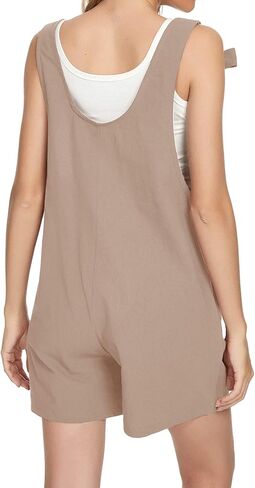 MINTLIMIT Women's Button Down Solid Pinafore Overall Shorts with Pockets in Saudi Arabia
