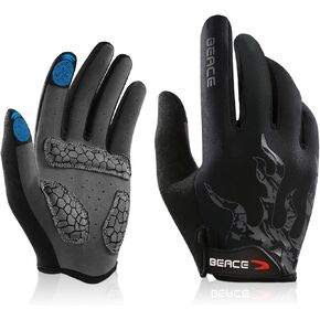 BEACE Cycling Gloves Bike Gloves Biking Gloves for Men Women with Touch Screen-Full Finger Mountain Bike Gloves Workout Gloves Road Bicycle Gloves with Anti-Slip Silicone Palm