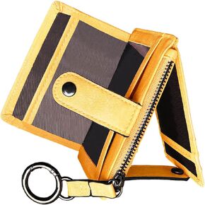 PofeeXIO Womens Slim Minimalist RFID Card Holder Front Pocket Wallet,Ladies Mini Coin Purse With Keychain (green)