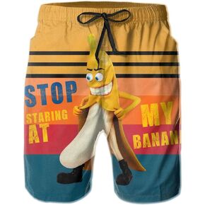 شورت سباحة رجالي من IAGM Stop Staring at My Cock شورت للبحر سريع الجفاف مع جيوب وبطانة شبكية قصيرة مضحكة in Kuwait