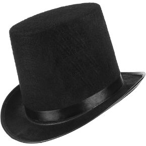 GEMVIE Vintage Style Felt Top Hat Costume Party Dress Up Hats Magician Ringmaster Costume Top Hat
