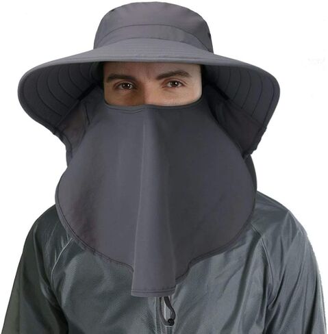 قبعة هوم بريفر للرجال بعامل حماية من أشعة الشمس 50+، قبعة صيد بحافة واسعة مع غطاء للرقبة in Kuwait