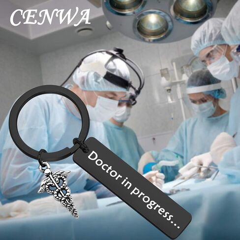 CENWA Med Student Keychain Dr. In Progress Humor Ideas For Doctor Graduation Gift Whitecoat Ceremony, New Doctor, Future Dr in Saudi Arabia
