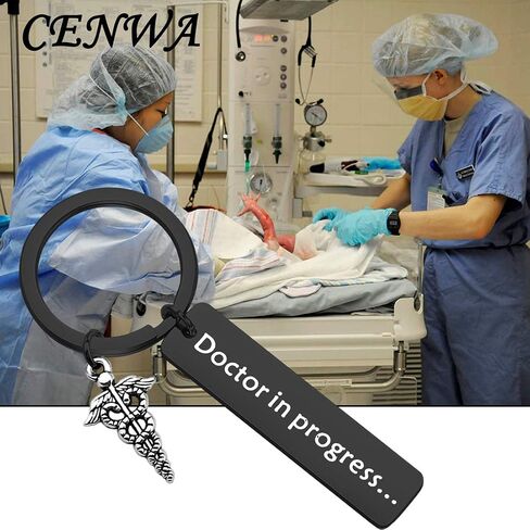 CENWA Med Student Keychain Dr. In Progress Humor Ideas For Doctor Graduation Gift Whitecoat Ceremony, New Doctor, Future Dr in Saudi Arabia