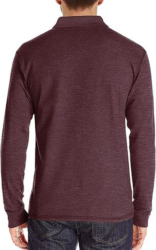 Mens Long Sleeve Polo Shirts Classic Button Down Golf Shirt Fashion Casual Moisture Wicking Shirts with Pocket in Saudi Arabia