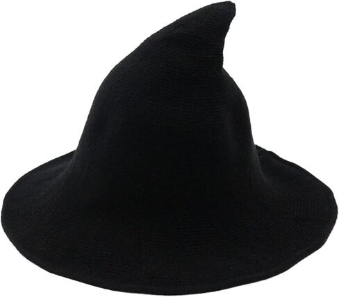 UTTPLL Halloween-Witch-Accessory-Cosplay للسيدات قبعات ساحرة مكشكشة قابلة للطي أغطية رأس ساحرة للحفلات السحرية للفتيات قبعة واسعة الحواف مدببة لعيد الميلاد الكرنفالات السوداء in Saudi Arabia