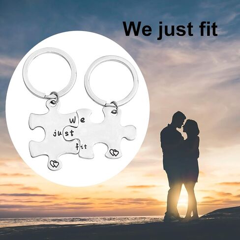 bobauna We Just Fit Puzzle Piece Keychain Set Gift For Couples Best Friends in Saudi Arabia
