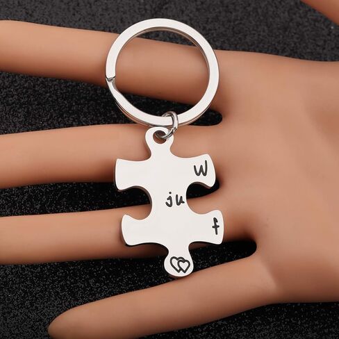 bobauna We Just Fit Puzzle Piece Keychain Set Gift For Couples Best Friends in Saudi Arabia