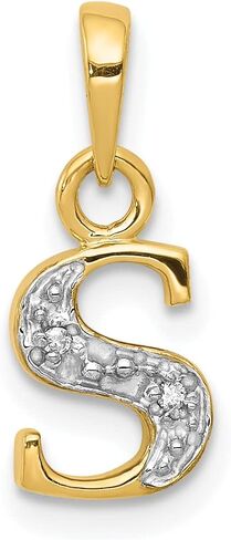 Jewels By Lux 10K Yellow Gold Diamond Initial Charm Pendant (Length 15mm Width 8 mm) in Saudi Arabia