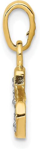 Jewels By Lux 10K Yellow Gold Diamond Initial Charm Pendant (Length 15mm Width 8 mm) in Saudi Arabia
