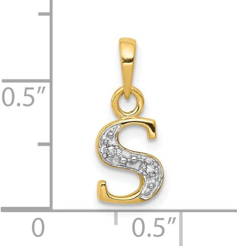 Jewels By Lux 10K Yellow Gold Diamond Initial Charm Pendant (Length 15mm Width 8 mm) in Saudi Arabia
