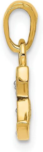 Jewels By Lux 10K Yellow Gold Diamond Initial Charm Pendant (Length 15mm Width 8 mm) in Saudi Arabia