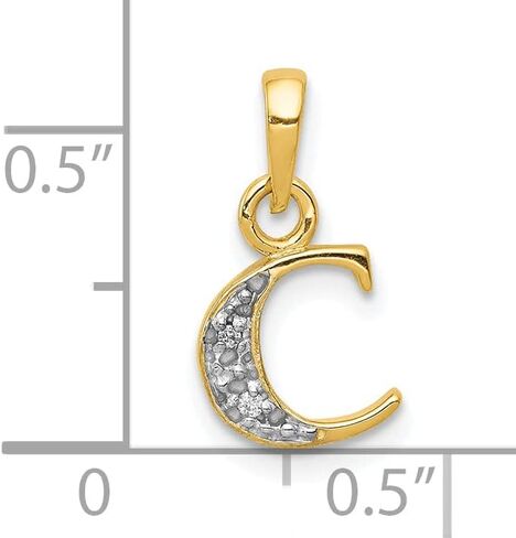 Jewels By Lux 10K Yellow Gold Diamond Initial Charm Pendant (Length 15mm Width 8 mm) in Saudi Arabia
