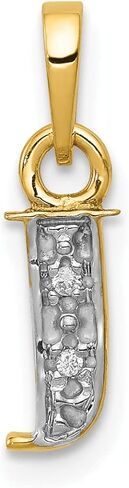 Jewels By Lux 10K Yellow Gold Diamond Initial Charm Pendant (Length 15mm Width 8 mm) in Saudi Arabia