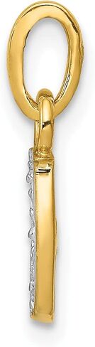 Jewels By Lux 10K Yellow Gold Diamond Initial Charm Pendant (Length 15mm Width 8 mm) in Saudi Arabia