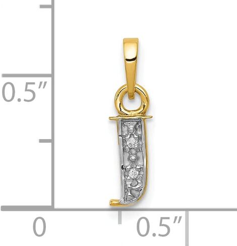 Jewels By Lux 10K Yellow Gold Diamond Initial Charm Pendant (Length 15mm Width 8 mm) in Saudi Arabia