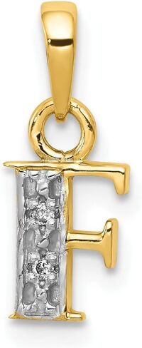 Jewels By Lux 10K Yellow Gold Diamond Initial Charm Pendant (Length 15mm Width 8 mm) in Saudi Arabia